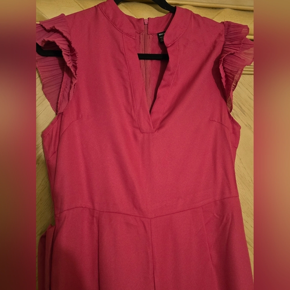 Shein Prive Layered Pleated Sleeve Belted Jumpsuit. Size XL. Color: Pink - Picture 7 of 16